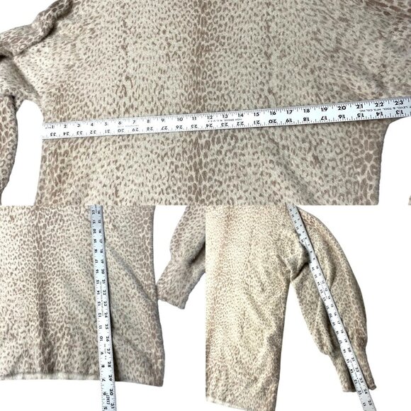 CHICO'S Beige Leopard Animal Mock Neck Sweater Plush Pullover Women’s Size 3 XL - Picture 6 of 7